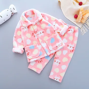 

Baby Winter Clothes Set For Newborn Cartoon Casual Thick Warm Pajamas Suit 2Pcs Baby Girls Boys Home Service Outfits Clothing