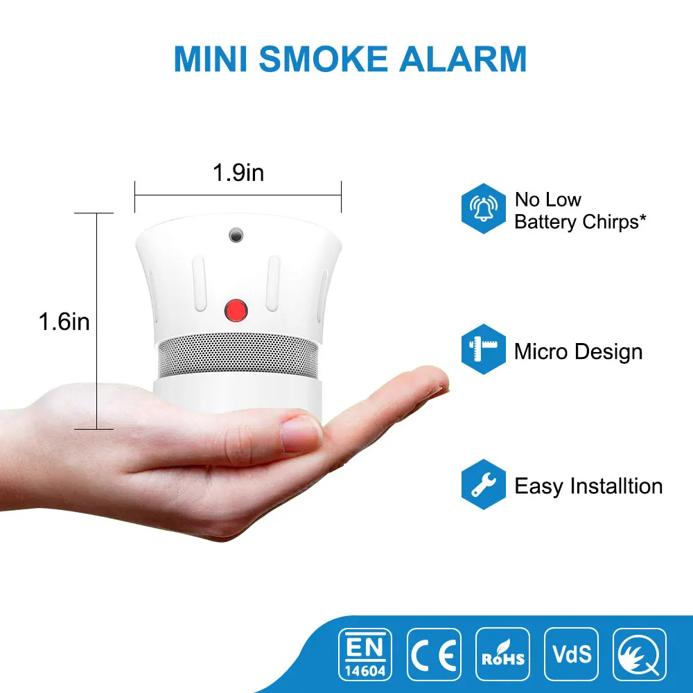 CPVan FSD001 10pcs/lot Fire Smoke Detector Smoke Alarm CE 5 Years Battery Life EN14604 Smoke Sensor Fire Protection rookmelder