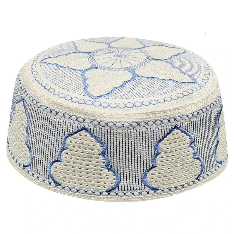 Kippot мусульманские синие шляпы изысканные вышитые модные молитвенные шапки для