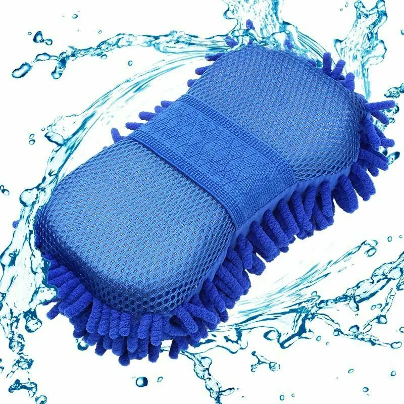 Esponja de limpieza de cepillo de coche, accesorios de chenilla para el cuerpo del coche, parabrisas, herramientas de guantes