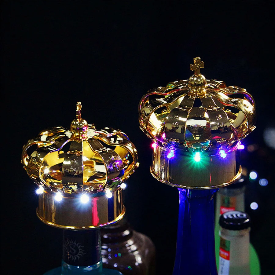 

Rechargeable LED Champagne Crown Cover Cap Topper LED Sparkler Light Bottle Service Strobe Baton for Wedding Party Bar Decor