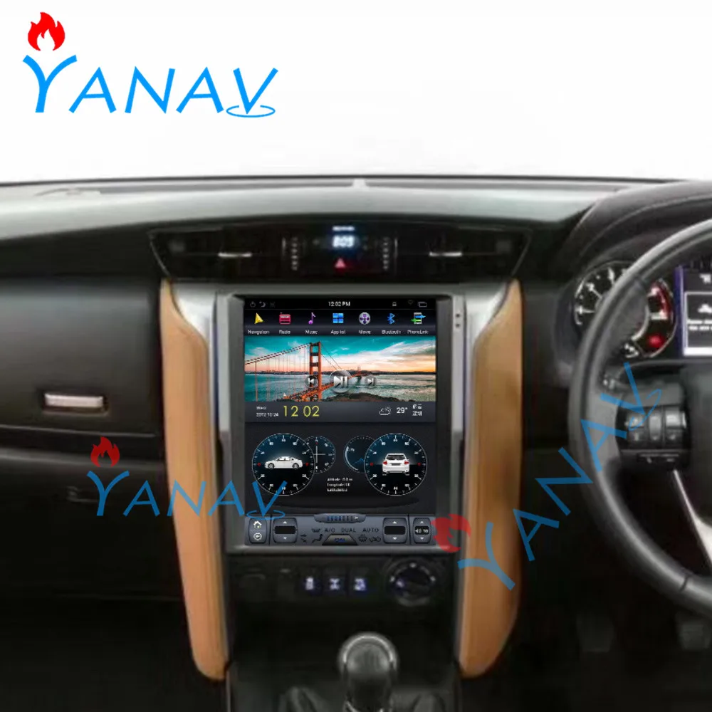 12.1'' Android Car GPS Navigation For-TOYOTA Fortuner 2017 stereo Head Unit Multimedia Player Vertical Screen Tesla style |