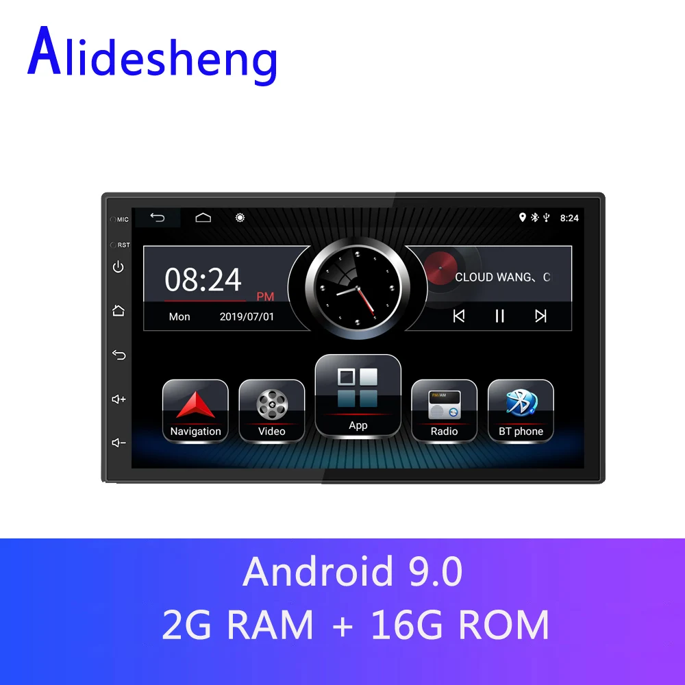 2G ram Android 9,0 автомобильный DVD мультимедийный плеер " 2DIN HD Авторадио WiFi USB FM RDS 2 Din автомобильный стерео радио gps навигация - Цвет: 2G-16G