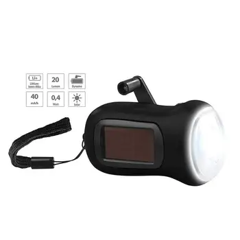 

Mini Flashlight Portable Hand Crank Dynamo LED Solar Powered Flashlight Camping Torch 3 LED Hand Crank Flashlight