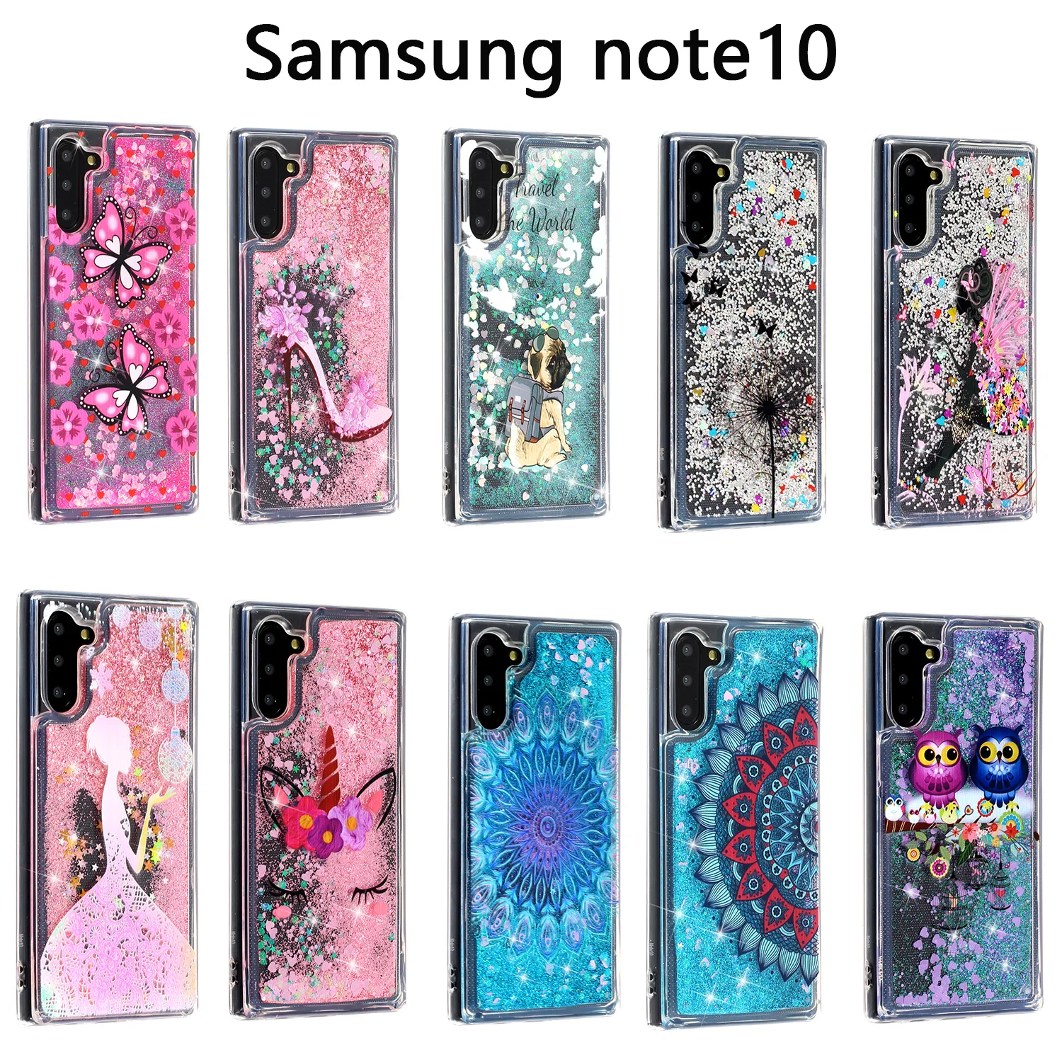 Светлый блестящий чехол для samsung Galaxy Note 10 динамический песок чехол для samsung Note 10 Note10 SM-N9700 бампер чехол 6,3"