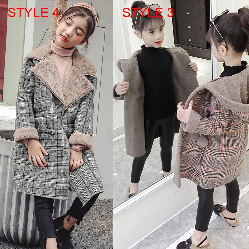 Утепленная зимняя хлопковая длинная куртка для девочек Вельветовая верхняя