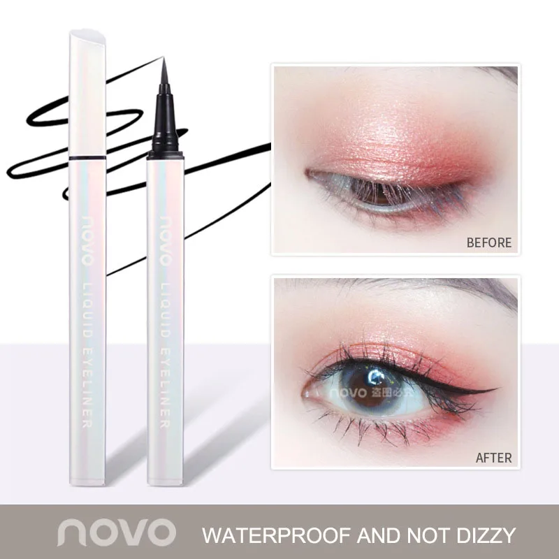 

1PC black mermaid wave glitter eyeliner with stamp eye pencil long duration waterproof eyeliner Cosmetic Beauty Makeup Liquid
