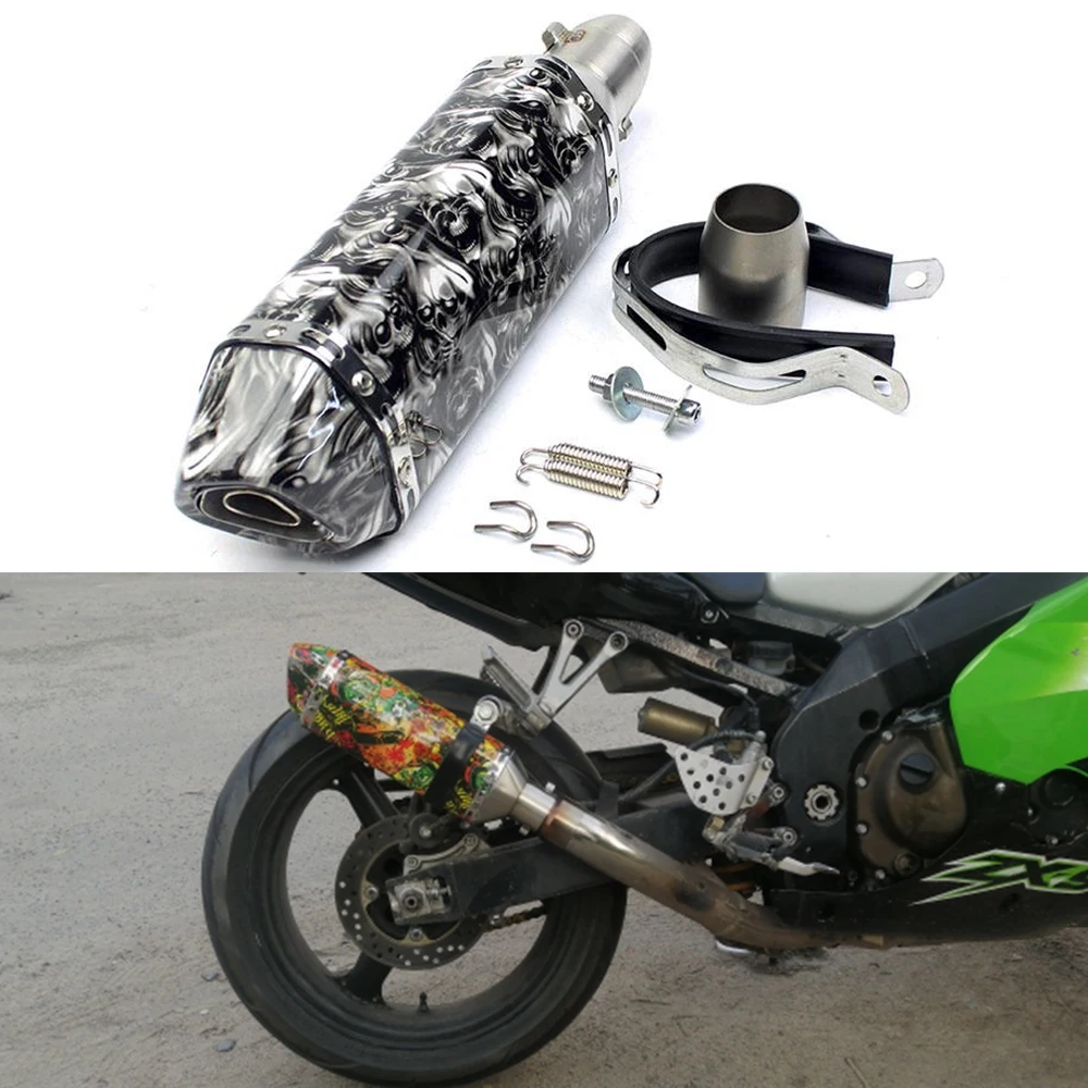 Motorcycle Exhaust pipe Modified Muffler 36 51mm Universal for Aprilia CAPANORD 1200 TUONO/R RSV MILLE/R FALCO/SL1000 KTM BMW | Автомобили
