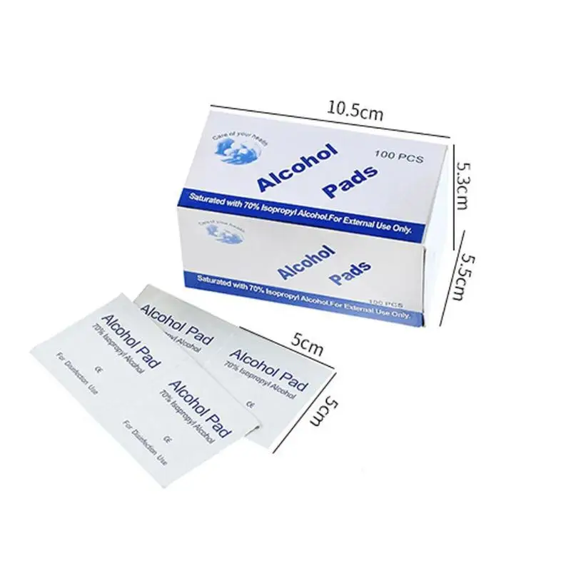 100pcsDisposableMedicalSterilizationAlcoholDisinfectionCottonPieceEmergencyCleanSterilizationCottonSheetFirstAid