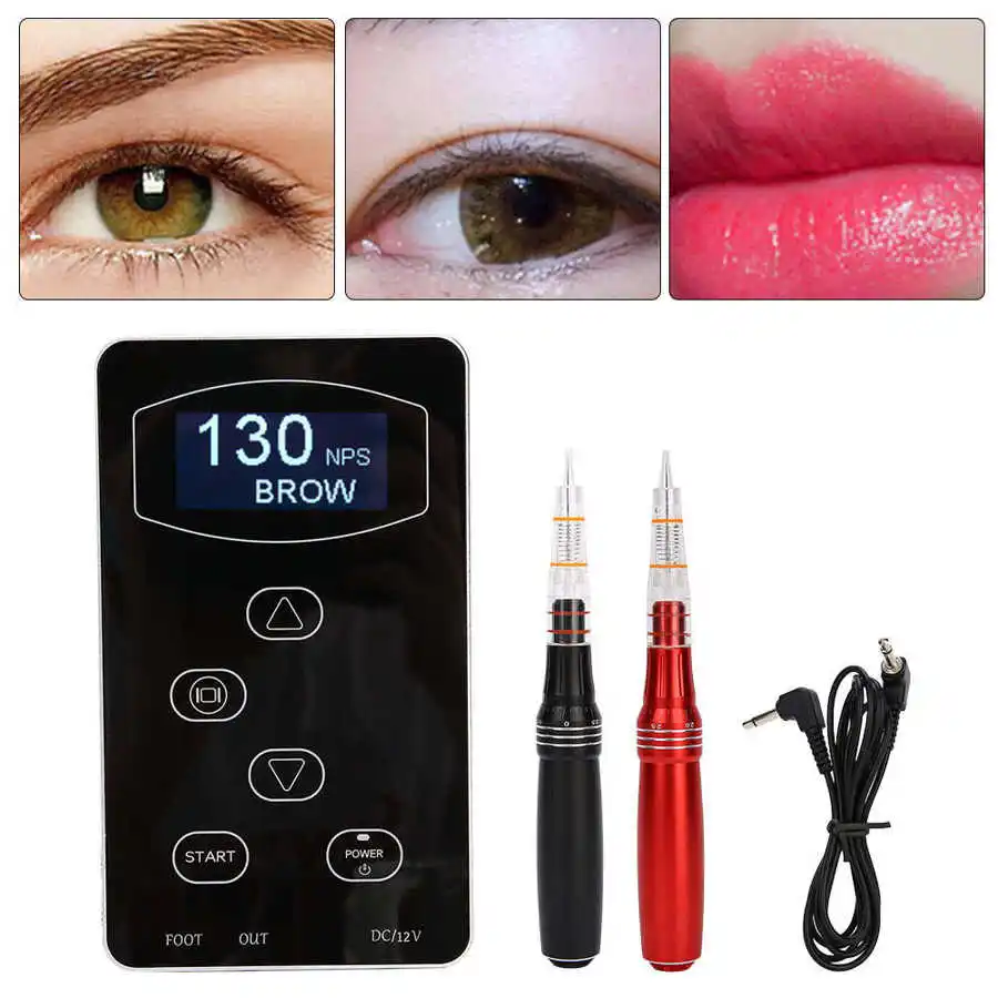 

Semi-Permanent Microblading Control Panel Eyebrow Eyeliner Lips Tattoo Pen Machine US Plug Makeup Tattoo Eyelashes Accessories