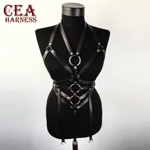Эффективности затрат. Сексуальные женские кожаные ремни, регулируемое нижнее белье, панк-подвязка, пояс для ног, связывание, клетка, ремни, грудь, подвязка 5z