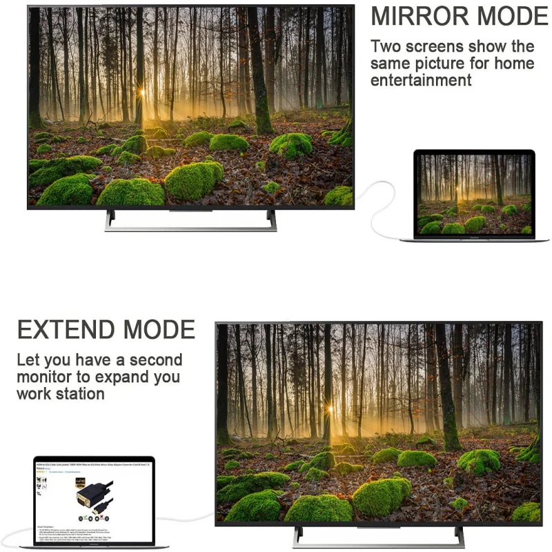 HDMI 호환 VGA 케이블 수-수, 칩 6 피트 케이블, 컴퓨터, 데스크탑, 노트북, PC, 모니터 컴퓨터 구성 요소, 1.5M