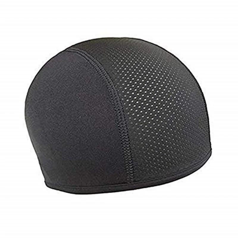 Дышащий эластичный велосипедный шлем внутренние шапки анти-пот шляпа тонкий мотоцикл мотокросса лыжный под шлем тканевые кепки - Цвет: Черный