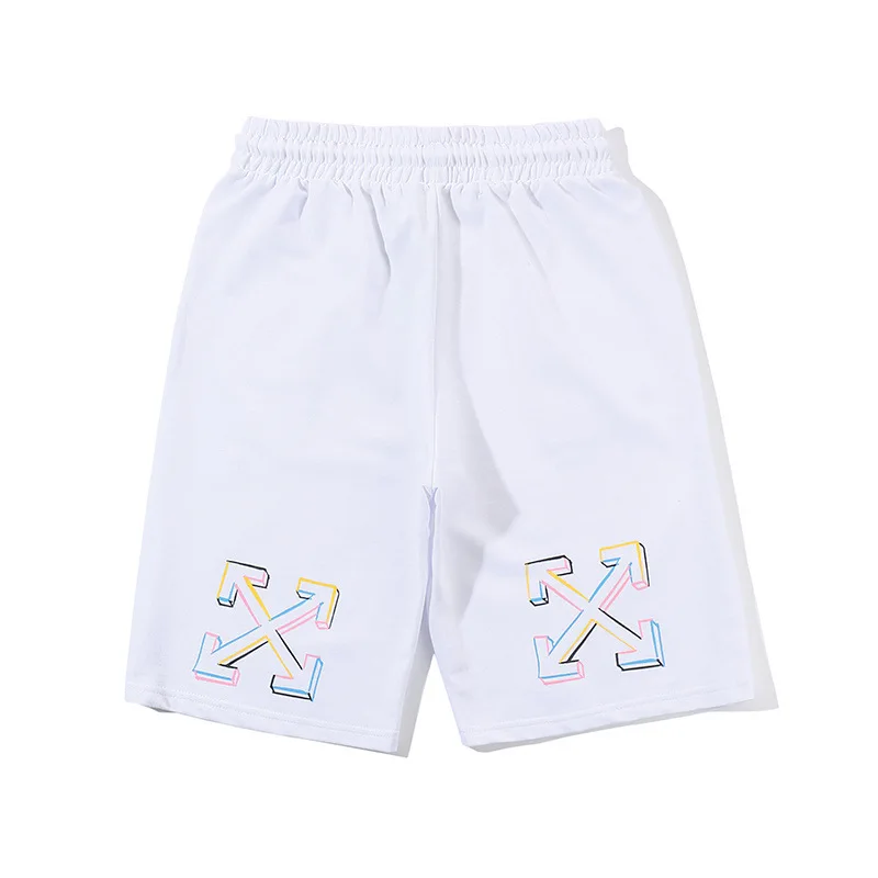 OFF-WHITE OW уличный хип-хоп цветной эскиз стрелы Печать мужские шорты пара
