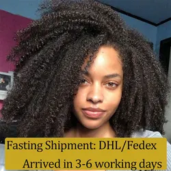 4B 4C Afro Kinky Curly Clip In Human Hair Extensions Brazilian Remy Hair 100% Human Natural Clip Ins Hair Bundle Ever Beauty