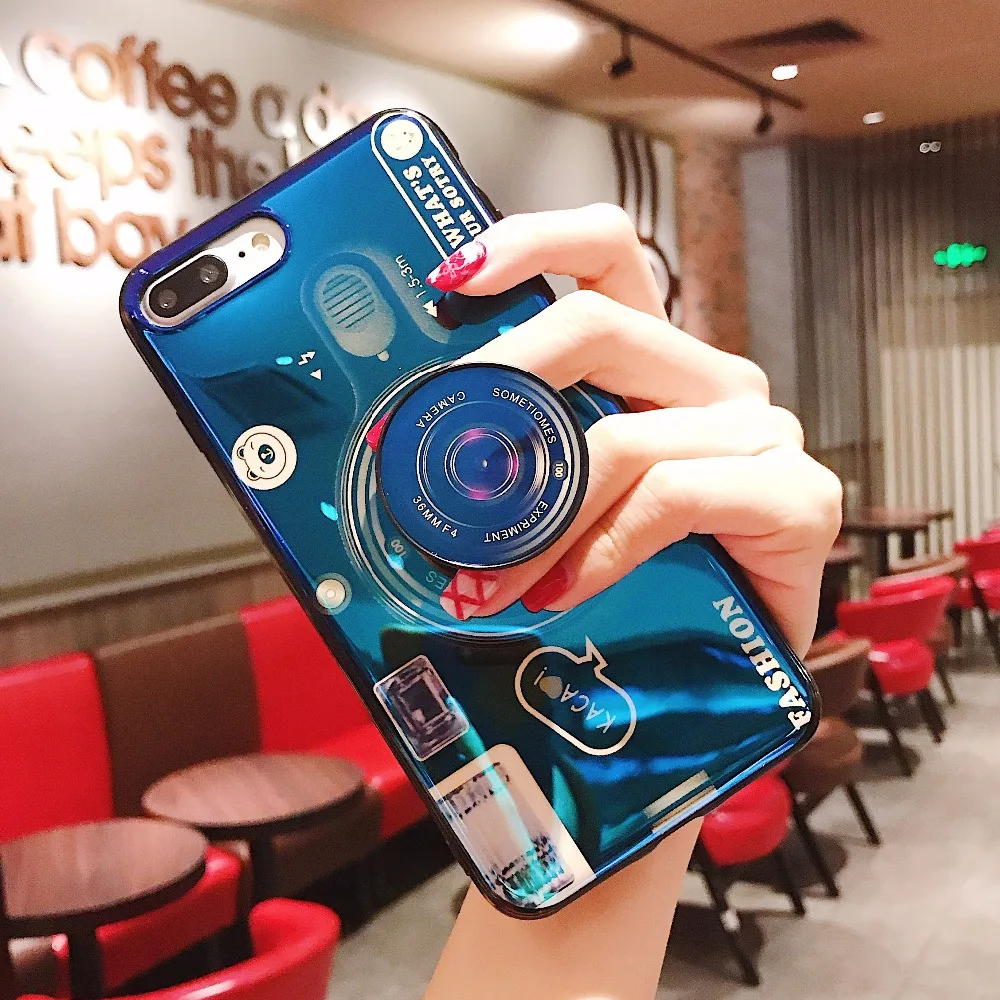 

For Samsung Galaxy Note 10 Plus Case Blue Ray Camera Stand Holder Silicone Cover For Samsung Galaxy Note 10 Pro Soft TPU Funda