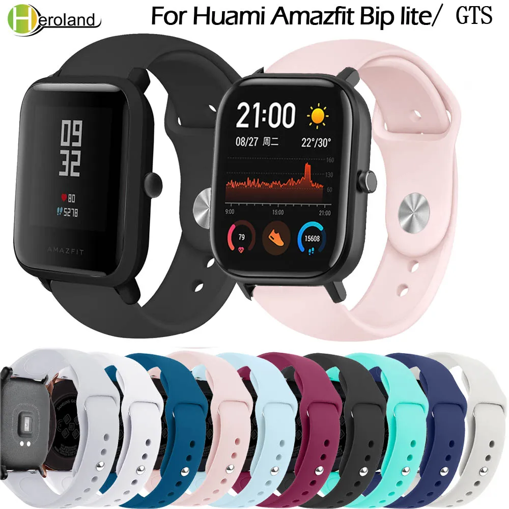 Ремешок для часов Silcone 20 мм Xiaomi Huami Amazfit Bip lite ремешок умных GTS/GTR 42 | Наручные часы