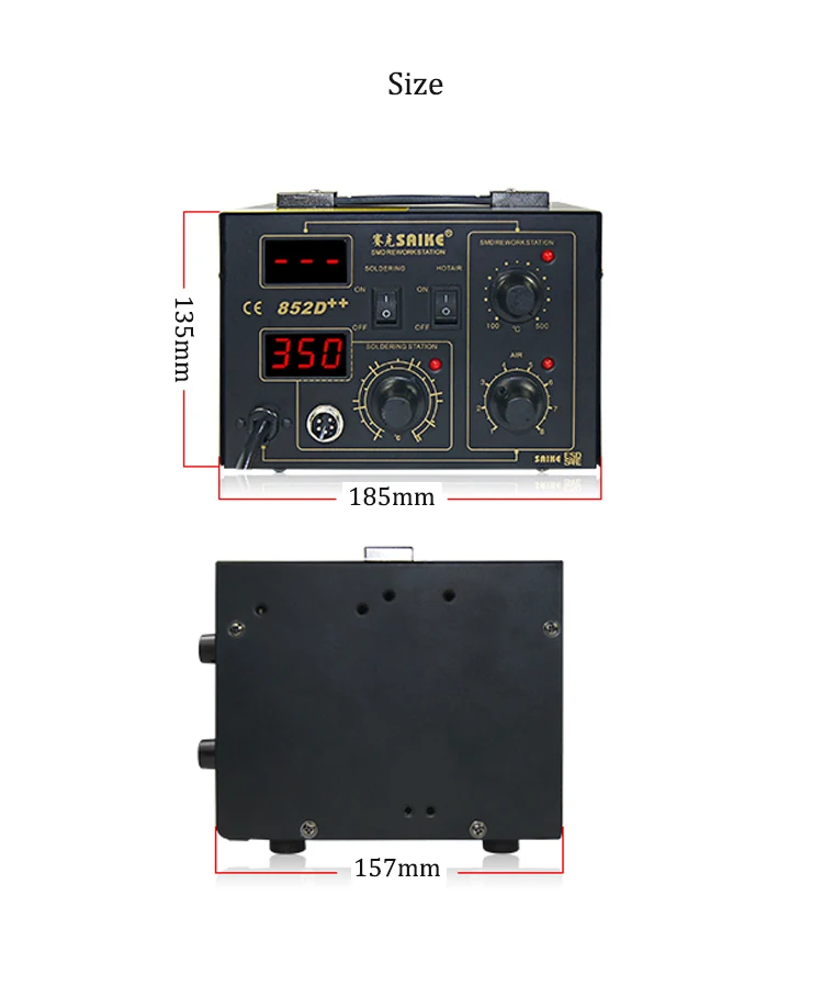 SAIKE 852D++ SMD паяльная станция горячий воздушный пистолет паяльная станция 220 в 110 В 2 в 1 Ремонт сварочных инструментов