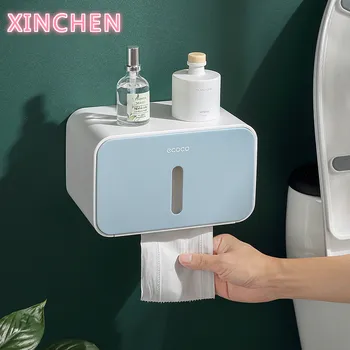 

Waterproof Tissue Box Toilet Paper Holder Wall Mount Shelf Paper Tissue Holder Roll Paper Tube Storage Box Creative Hot Sale
