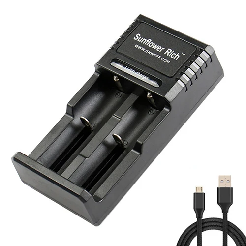 Acegreen 2 слота 18650 зарядное устройство для батарей Li-Ion 18650 16340 18500 26650 18350 литиевая батарея зарядное устройство светодиодный индикатор - Цвет: Battery charger