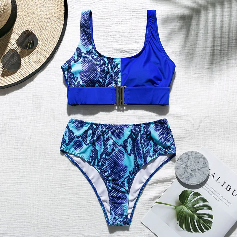 Бикини Bikinx из кусков леопардовая расцветка,, Холтер, пуш-ап, женский купальник, сдельные боди, Сексуальная Пряжка для купальника, купальник для женщин