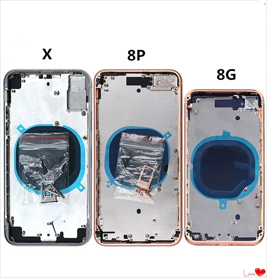 Для iphone X корпус металлическая задняя крышка батареи средняя панель рамка задняя дверь батарея чехол не гибкое заменяемое часть для iphone X