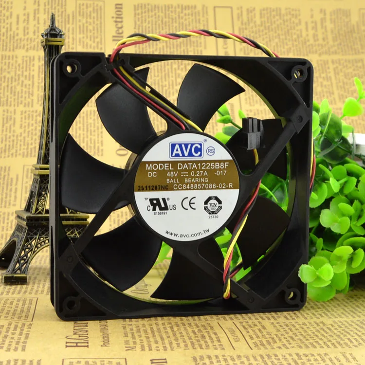 DATA1225B8F 12025 48v 0.27A 12 см/3 провода защиты электродвигателя Вентилятор охлаждения