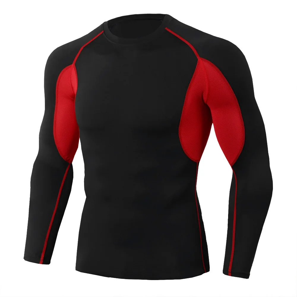 TC82 long sleeve black red mesh