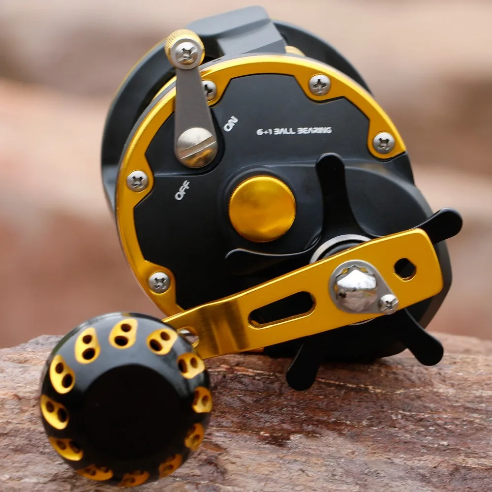 Sougayilang 6+1BB Strong Trolling Fishing Reel Right Hand Casting Sea Spinning Fishing Reel Baitcasting Reel Coil Fishing Tool