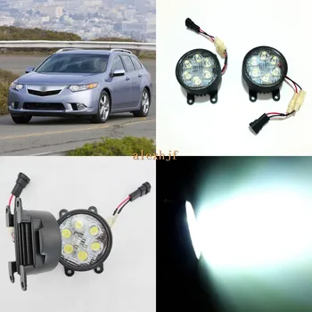 

July King 18W 6LEDs H11 LED Fog Lamp Assembly Case for Acura TSX 2011-2014, 6500K 1260LM LED Daytime Running Lights