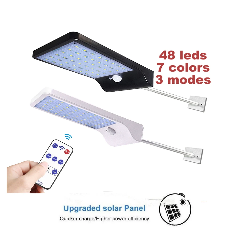 

remote 48/36 LED 3 Modes Motion Sensor Waterproof Outdoor Solar Power Garden Light Energy Saving Courtyard street Wall l
