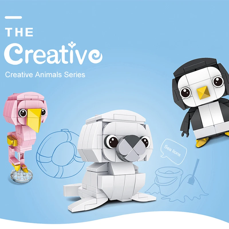 

Building Blocks Heng Three Small Particles Children Assembled Cartoon Animal Shape And Inserted Intellectual Toys