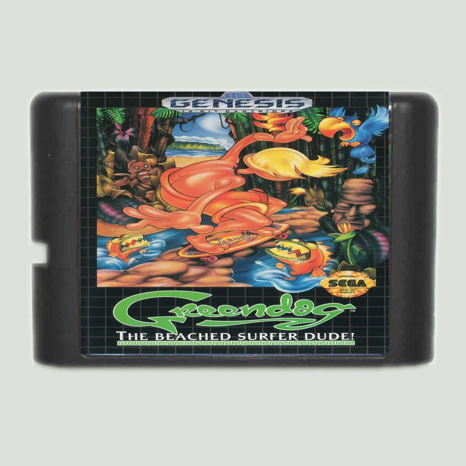 Green dog-Beached Surfer Dude! 16 бит MD игровая карта для sega Mega Drive для Genesis