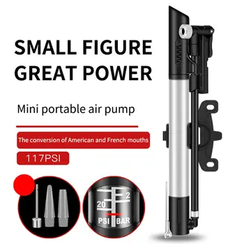 

Bicycle Pump Hand Air Pump Hose Pressure Gauge Cycling Tire Inflator Schrader Presta Valve Fork Portable Mini Pump