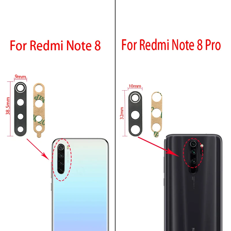 10 шт./лот задняя камера стеклянная крышка объектива с клеем для Xiaomi Redmi Note 8 Pro