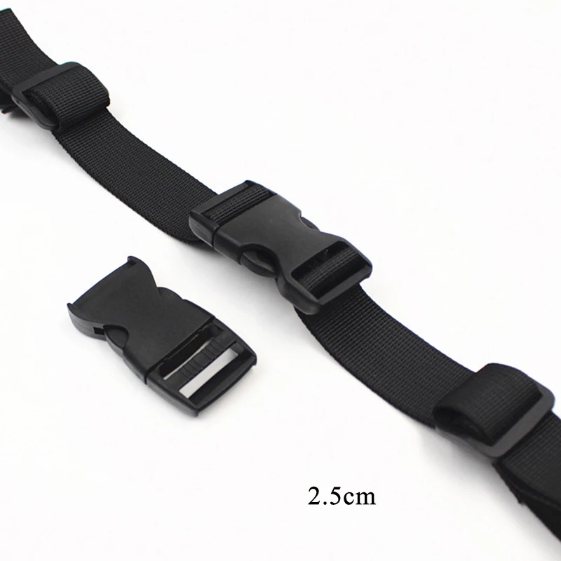 black 2.5cm Нейлоновый рюкзак, нагрудный ремень, лямки, регулируемый, сплошной цвет, двойная Пряжка, детали для сумок аксессуары - Цвет: black 2.5cm