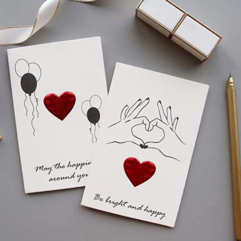  Valentines Day Greeting Card Blessing Note Cards Wedding Party Invitation Cards Valentines greeting - 4000402528275