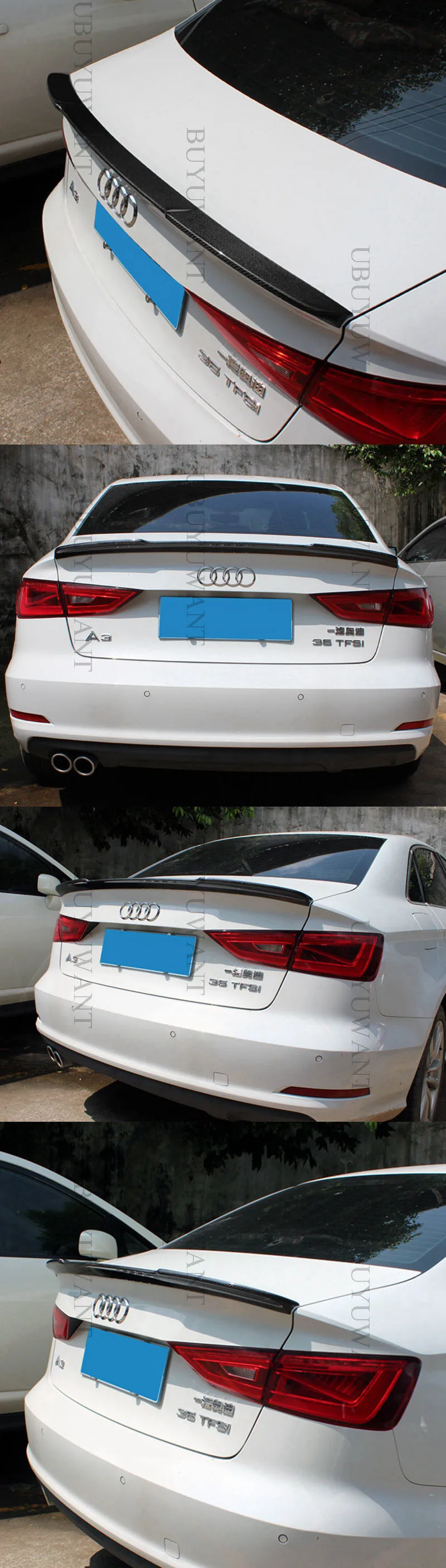 Для Audi A3 S3 Sedan внешний карбоновый задний спойлер багажника задний Багажник крыло украшение большой V стиль
