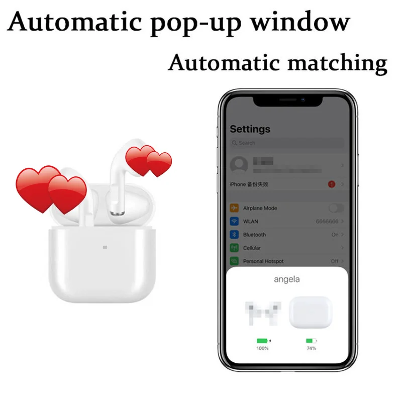 2020 TWS Wireless Earbuds PRO 3 4 Bluetooth 5 0 Ear Buds Samart Sensor Control Earphone 1 1 Imitate for IOS Android Earphones