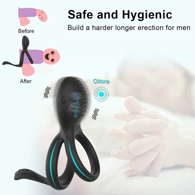 Wireless Remote Control Cockring Vibrator Clitoris Stimulation Sleeve for Penis Ring  Sex Toys for Men Male Chastity Cock Rings 4