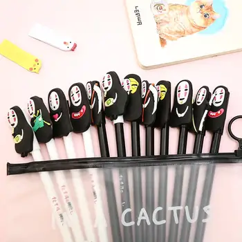 

12pcs Japanese Gel Pen Spirited Away Cartoon Creative Kawaii Student Stationery for School Gift Faceless Men Ink Pens for Office