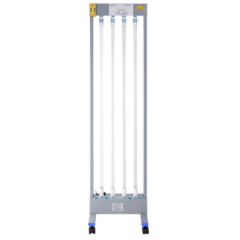 

Four Tube Stainless Steel Disinfection UV Lamp Trolley With remote control for 80m2 area killing virus