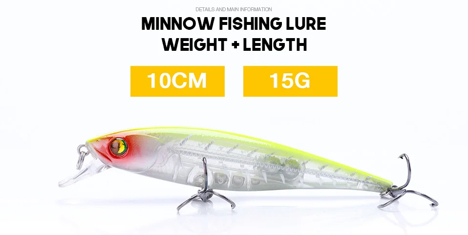 VTAVTA 15g 10cm Floating Black Minnow Wobblers Fishing Lure Hard Holographic Artificial Bait For Pike Carp Fishing Crankbait 010