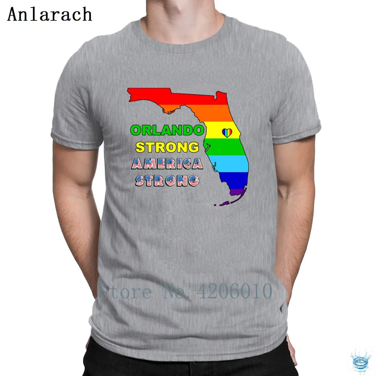 Orlando сильные Американские Футболки подарок дизайн натуральный сплошной цвет футболка для мужчин Приталенный Хлопок простой летний анларач лучше - Цвет: Gray