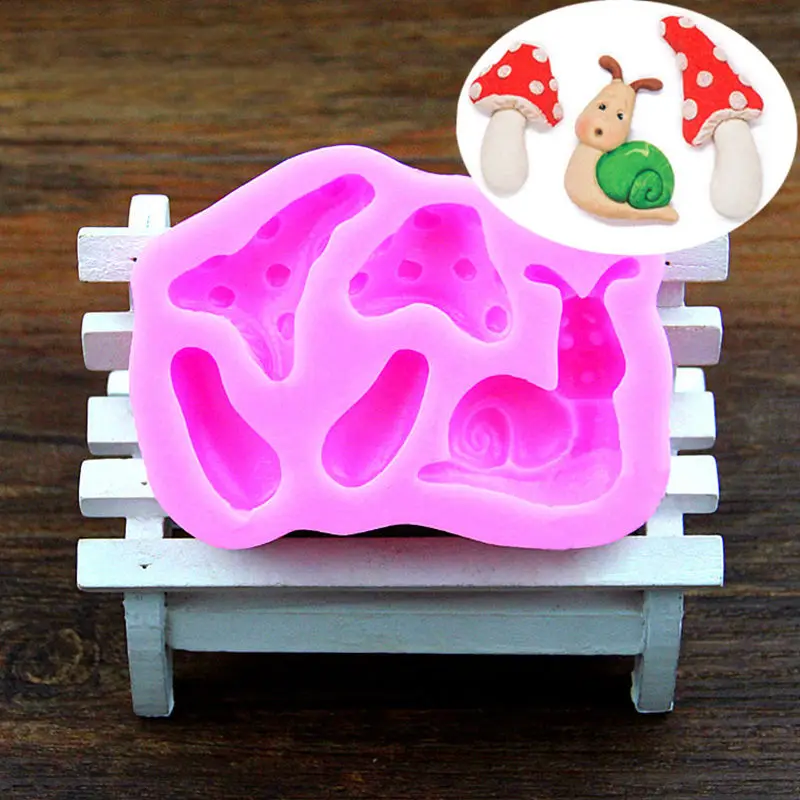 Snail 3D фея Эльф дом дверь силиконовая форма помадка украшения торта шоколадная форма - Цвет: Snail
