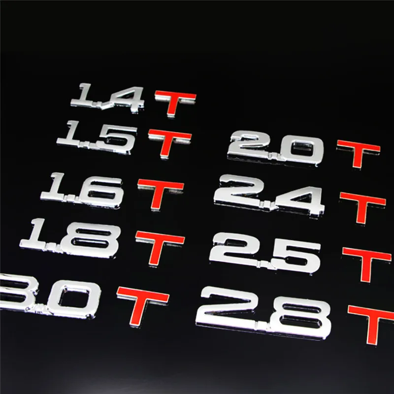 

1PC Metal Displacement Car Emblem Trunk Badge Sticker Decal 1.4T 1.5T 1.6T 1.7T 1.8T 2.0T 2.4T 2.5T 2.8T 3.0T Auto Accessories