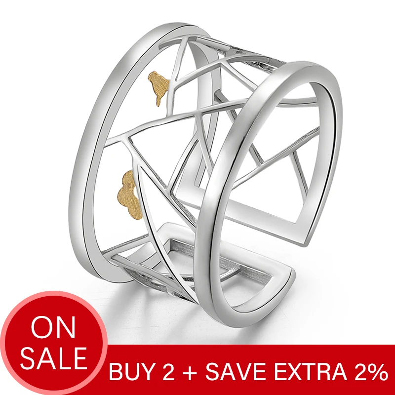 Lotus Fun Real 925 Sterling Silver Open Ring Fine Jewelry Oriental Element Window Decoration Paper-cut Design Rings For Women - Image 2