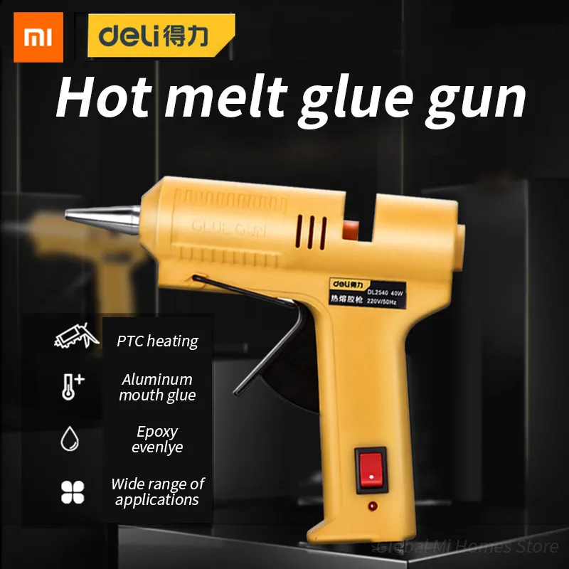 Xiaomi DELI инструмент термоклеевой пистолет 40W60W Универсальный бытовой Детский DIY горячий раствор оружейный шомпол набор