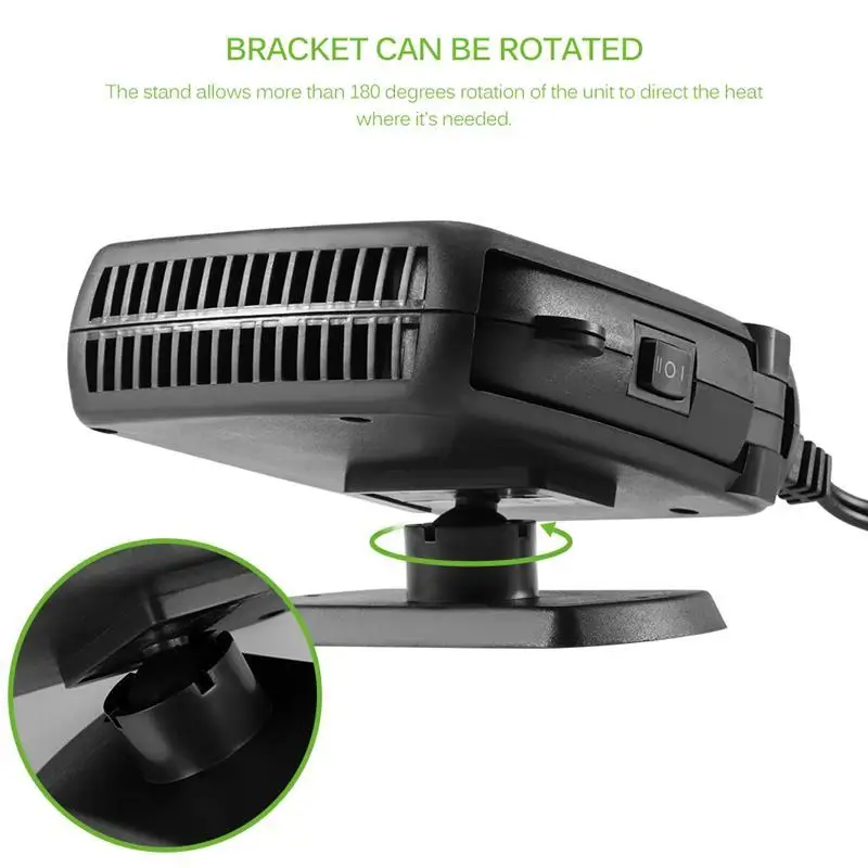 Onever 12V Auto Dryer Heated Car Heater Air Cooler Fan Windscreen Demister Defroster Electric Heating Windscreen Defroster