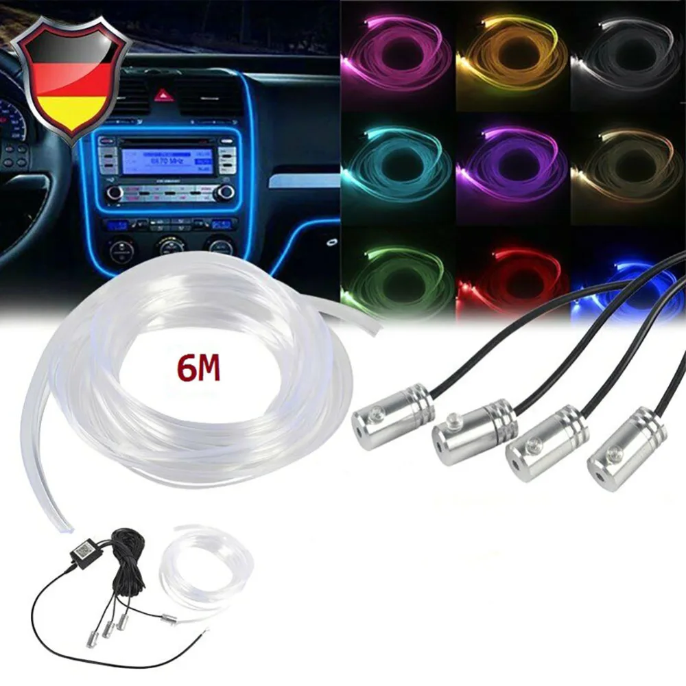 

Car LED Strip String Light Flexible Rope Tape RGB Ambient Light String Lamp Bar Bluetooth APP Control 6M 12V Car Lights